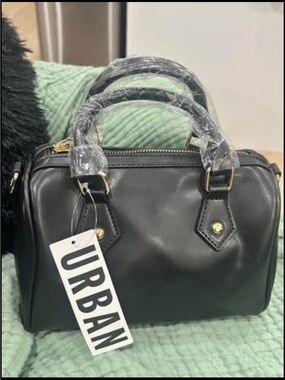 Urban Outfitters Small Black Bag with Gold Hardware